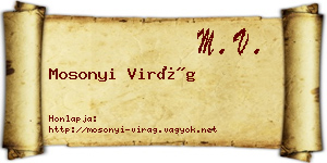 Mosonyi Virág névjegykártya